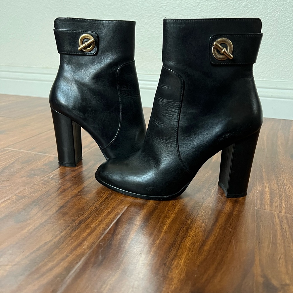 Reiss black leather booties size 36